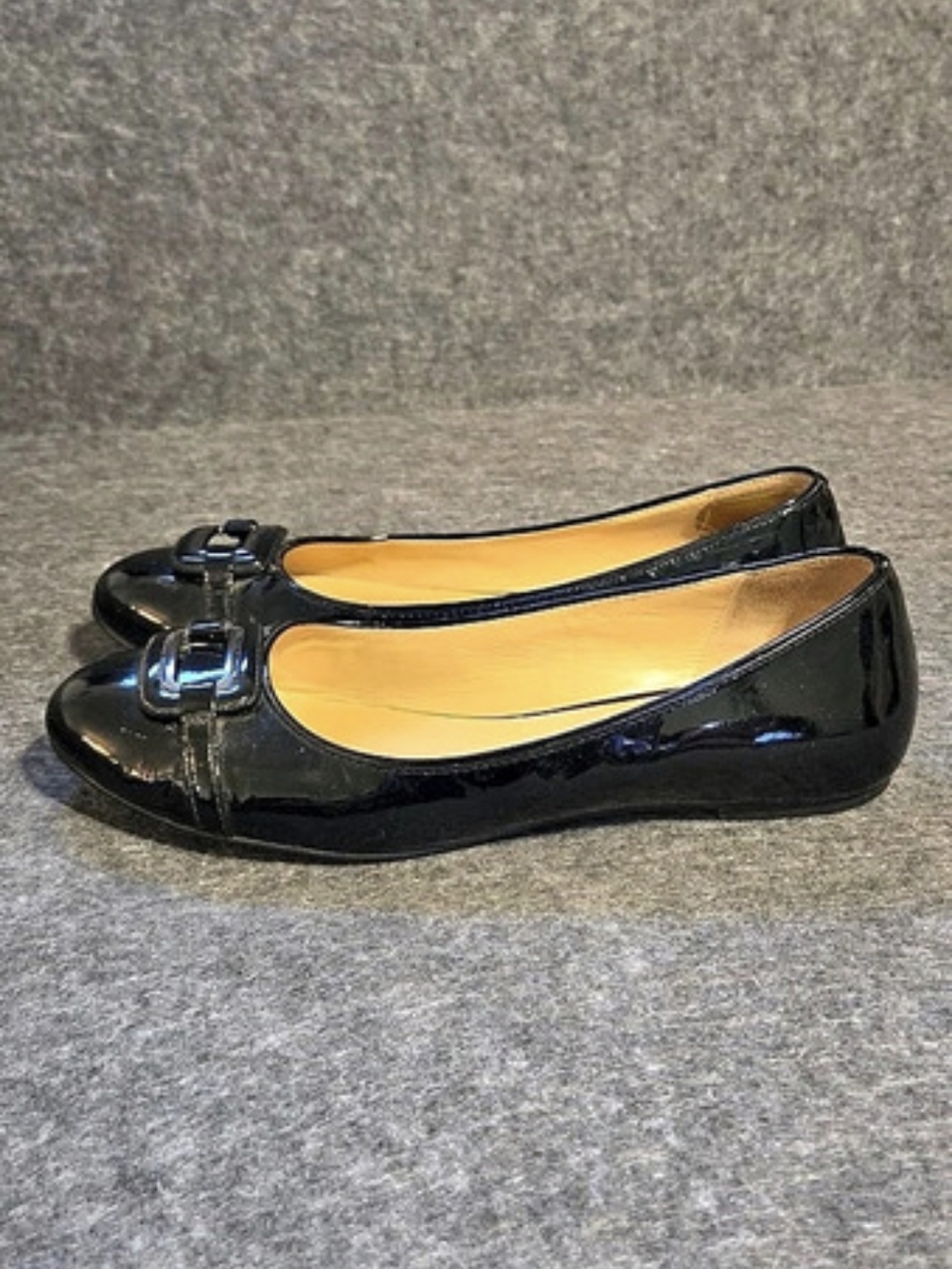 Cole Haan Black Patent Ballet Flats With Buckle Detail - Picture 6 of 10